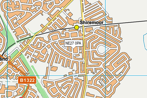 NE27 0PA map - OS VectorMap District (Ordnance Survey)