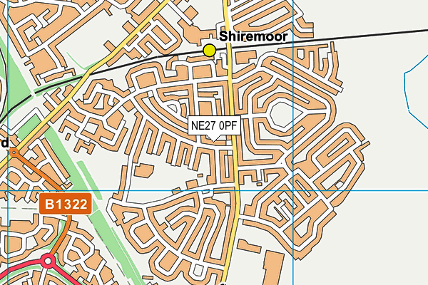 NE27 0PF map - OS VectorMap District (Ordnance Survey)