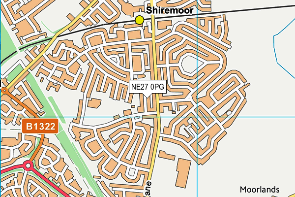 NE27 0PG map - OS VectorMap District (Ordnance Survey)