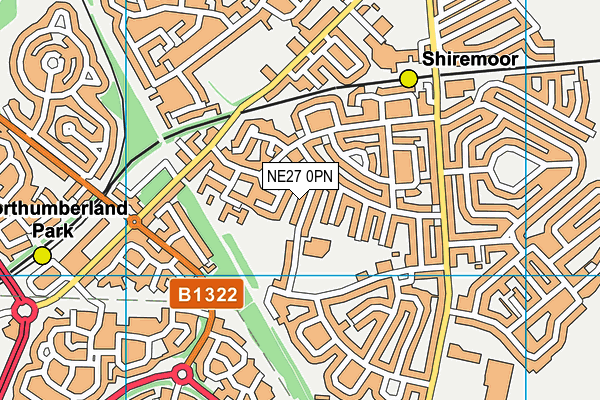 NE27 0PN map - OS VectorMap District (Ordnance Survey)