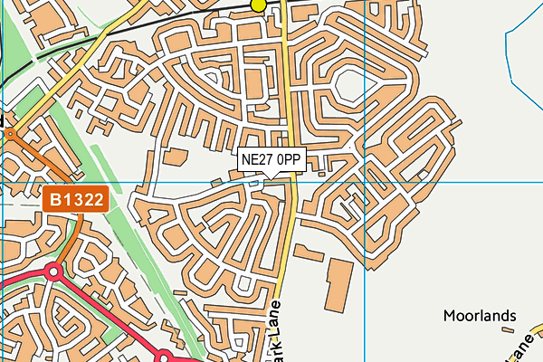 NE27 0PP map - OS VectorMap District (Ordnance Survey)