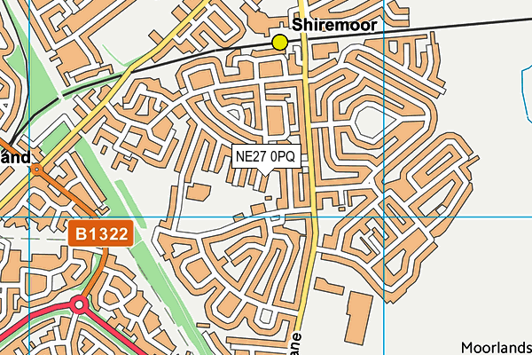 NE27 0PQ map - OS VectorMap District (Ordnance Survey)
