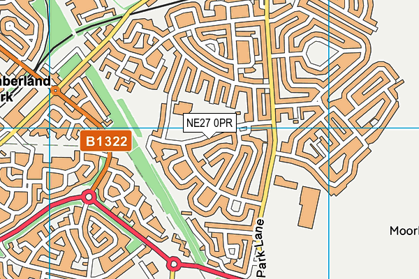 NE27 0PR map - OS VectorMap District (Ordnance Survey)