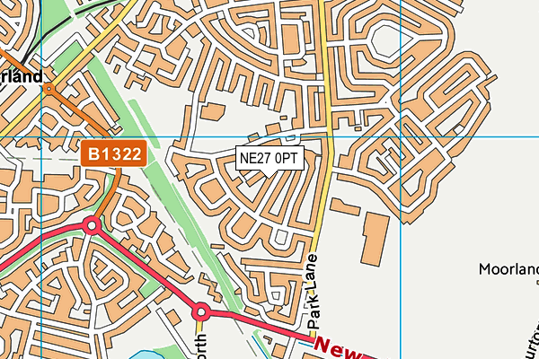 NE27 0PT map - OS VectorMap District (Ordnance Survey)