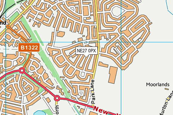 NE27 0PX map - OS VectorMap District (Ordnance Survey)