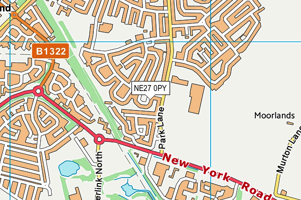 NE27 0PY map - OS VectorMap District (Ordnance Survey)