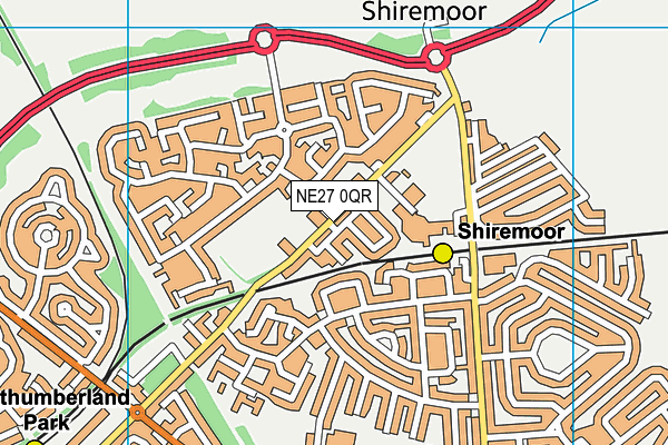 NE27 0QR map - OS VectorMap District (Ordnance Survey)