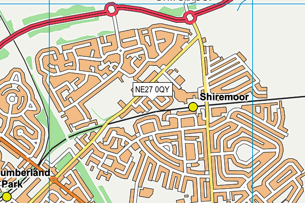 NE27 0QY map - OS VectorMap District (Ordnance Survey)