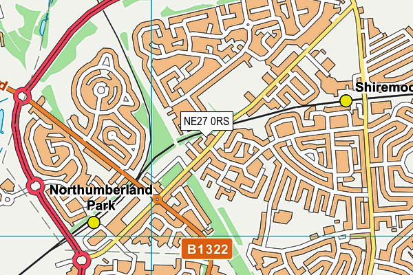 NE27 0RS map - OS VectorMap District (Ordnance Survey)