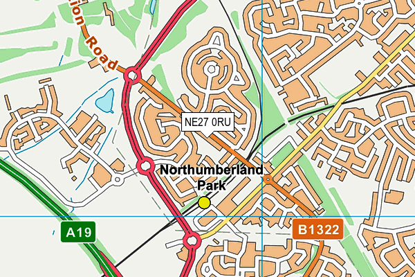NE27 0RU map - OS VectorMap District (Ordnance Survey)