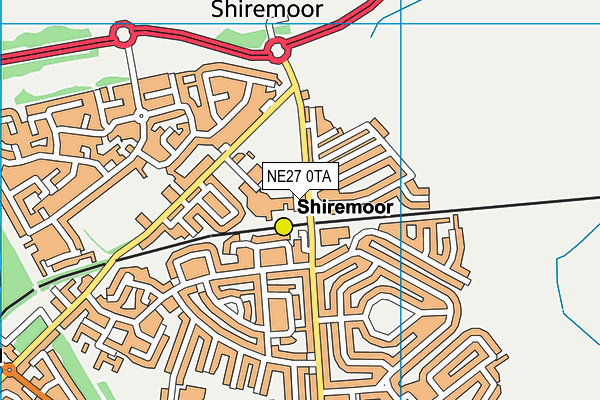 NE27 0TA map - OS VectorMap District (Ordnance Survey)