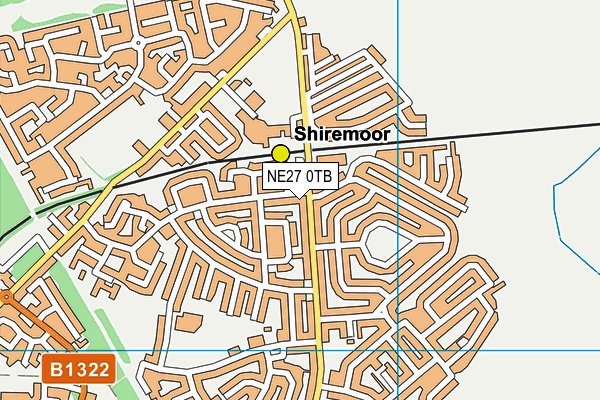 NE27 0TB map - OS VectorMap District (Ordnance Survey)
