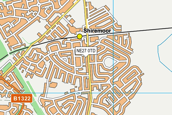 NE27 0TD map - OS VectorMap District (Ordnance Survey)