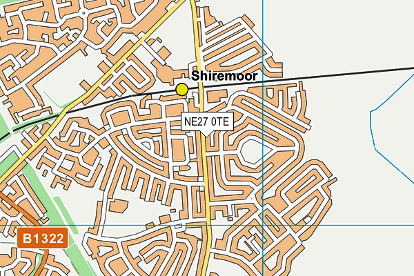 NE27 0TE map - OS VectorMap District (Ordnance Survey)
