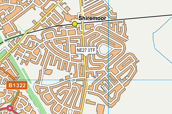 NE27 0TF map - OS VectorMap District (Ordnance Survey)