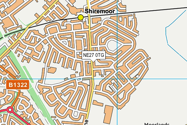 NE27 0TG map - OS VectorMap District (Ordnance Survey)