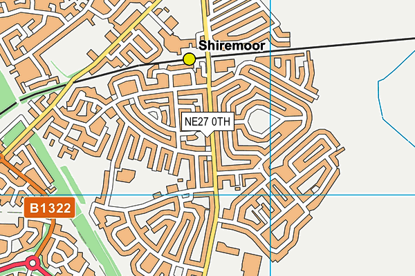 NE27 0TH map - OS VectorMap District (Ordnance Survey)