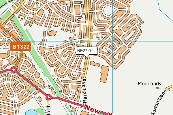 NE27 0TL map - OS VectorMap District (Ordnance Survey)