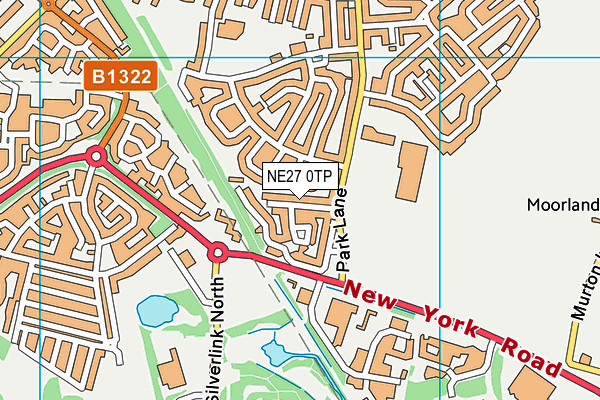 NE27 0TP map - OS VectorMap District (Ordnance Survey)