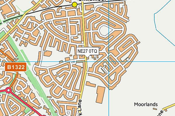 NE27 0TQ map - OS VectorMap District (Ordnance Survey)