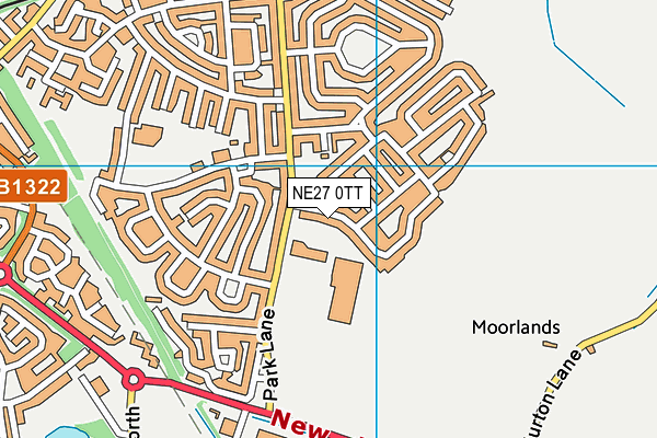 NE27 0TT map - OS VectorMap District (Ordnance Survey)
