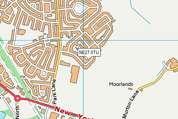 NE27 0TU map - OS VectorMap District (Ordnance Survey)