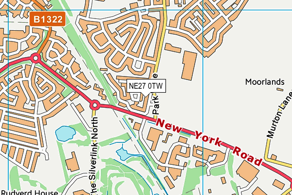 NE27 0TW map - OS VectorMap District (Ordnance Survey)