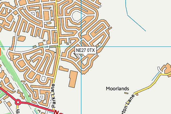 NE27 0TX map - OS VectorMap District (Ordnance Survey)