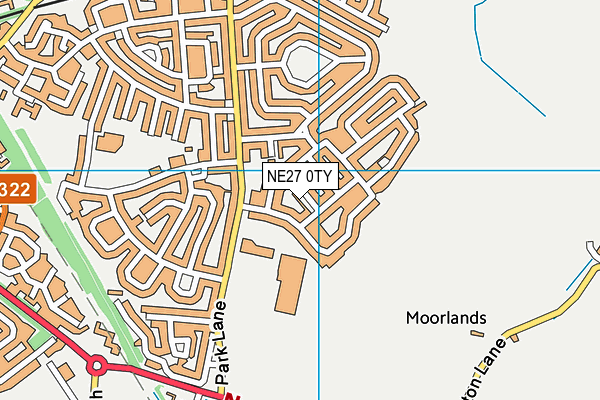 NE27 0TY map - OS VectorMap District (Ordnance Survey)
