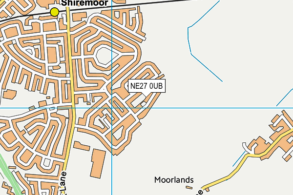 NE27 0UB map - OS VectorMap District (Ordnance Survey)