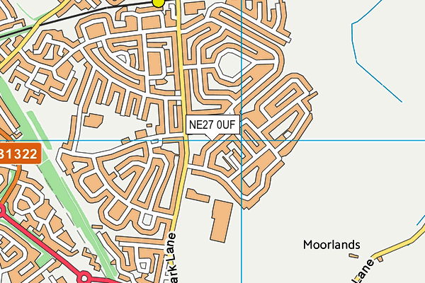 NE27 0UF map - OS VectorMap District (Ordnance Survey)