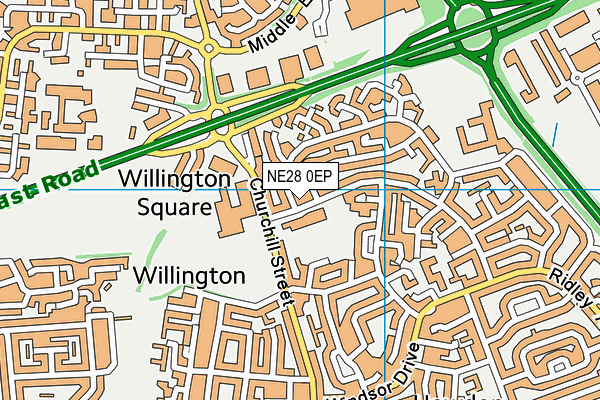 St Aidan's Catholic Primary School, Wallsend map (NE28 0EP) - OS VectorMap District (Ordnance Survey)