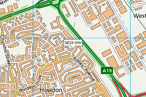 NE28 0HH map - OS VectorMap District (Ordnance Survey)