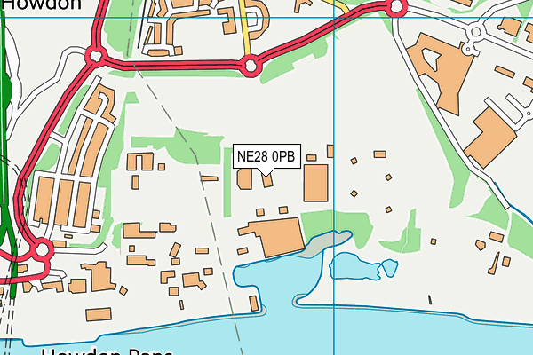 NE28 0PB map - OS VectorMap District (Ordnance Survey)