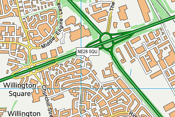 NE28 0QU map - OS VectorMap District (Ordnance Survey)
