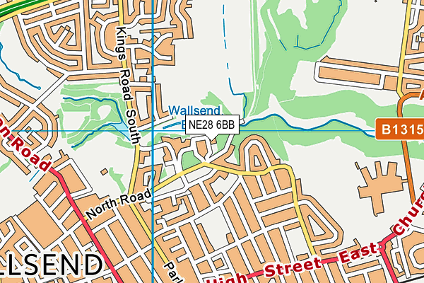 NE28 6BB map - OS VectorMap District (Ordnance Survey)