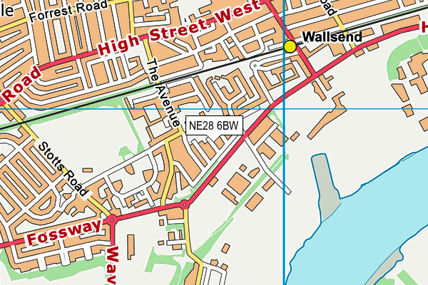 NE28 6BW map - OS VectorMap District (Ordnance Survey)