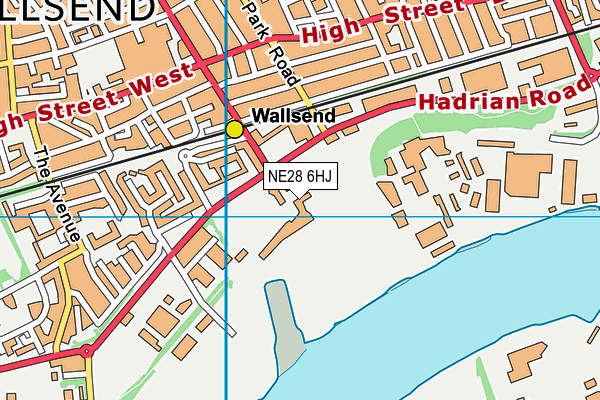 NE28 6HJ map - OS VectorMap District (Ordnance Survey)