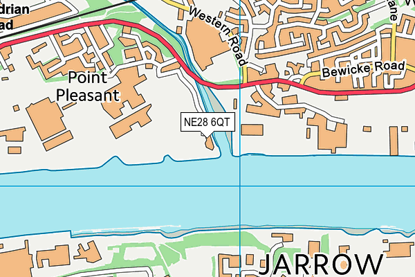 NE28 6QT map - OS VectorMap District (Ordnance Survey)