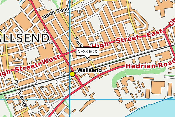 NE28 6QX map - OS VectorMap District (Ordnance Survey)