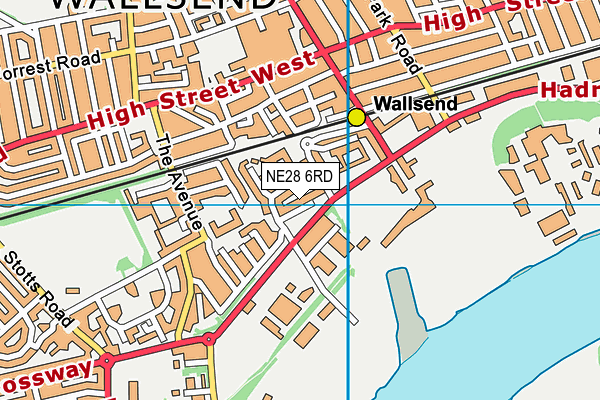 NE28 6RD map - OS VectorMap District (Ordnance Survey)