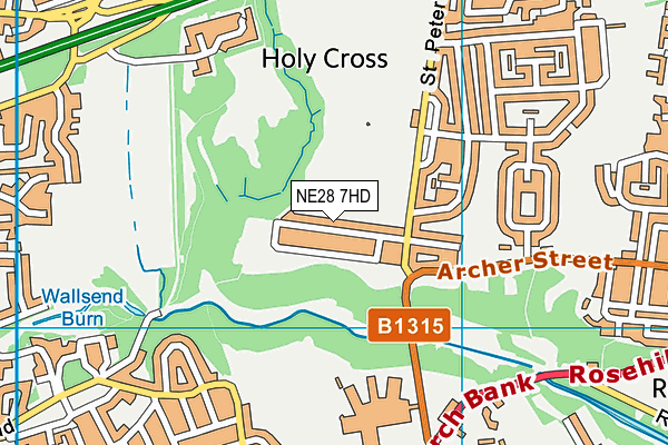 NE28 7HD map - OS VectorMap District (Ordnance Survey)