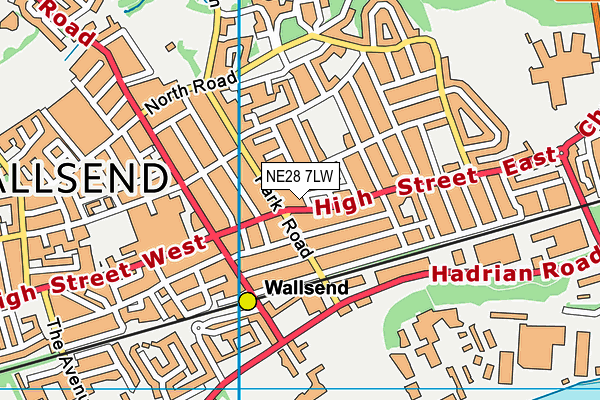 NE28 7LW map - OS VectorMap District (Ordnance Survey)
