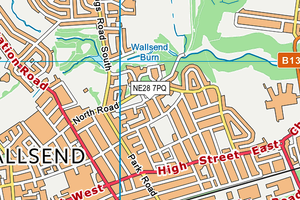 NE28 7PQ map - OS VectorMap District (Ordnance Survey)