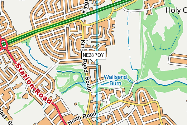 NE28 7QY map - OS VectorMap District (Ordnance Survey)