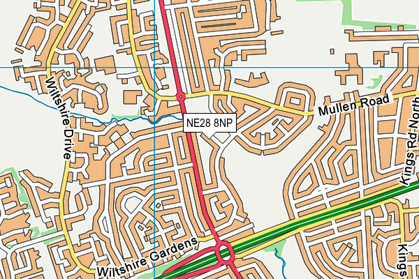 NE28 8NP map - OS VectorMap District (Ordnance Survey)