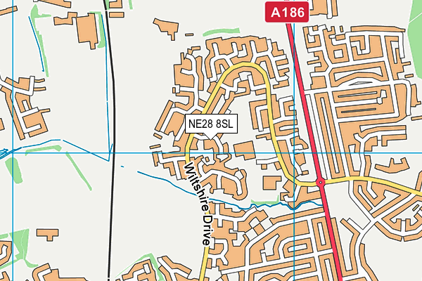 NE28 8SL map - OS VectorMap District (Ordnance Survey)