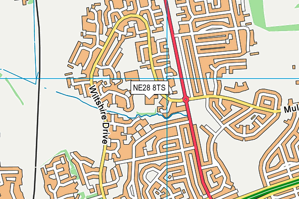 NE28 8TS map - OS VectorMap District (Ordnance Survey)
