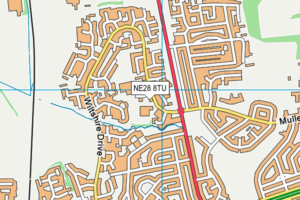 NE28 8TU map - OS VectorMap District (Ordnance Survey)
