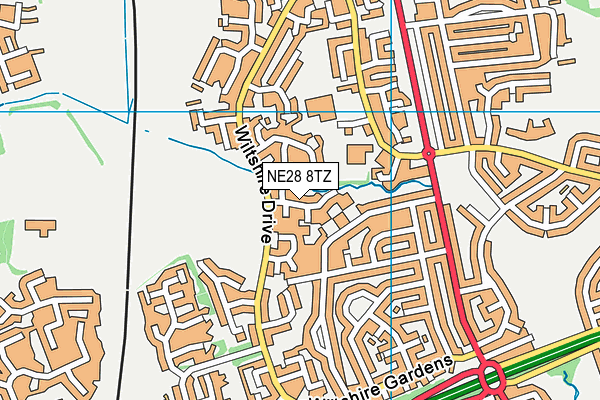 NE28 8TZ map - OS VectorMap District (Ordnance Survey)